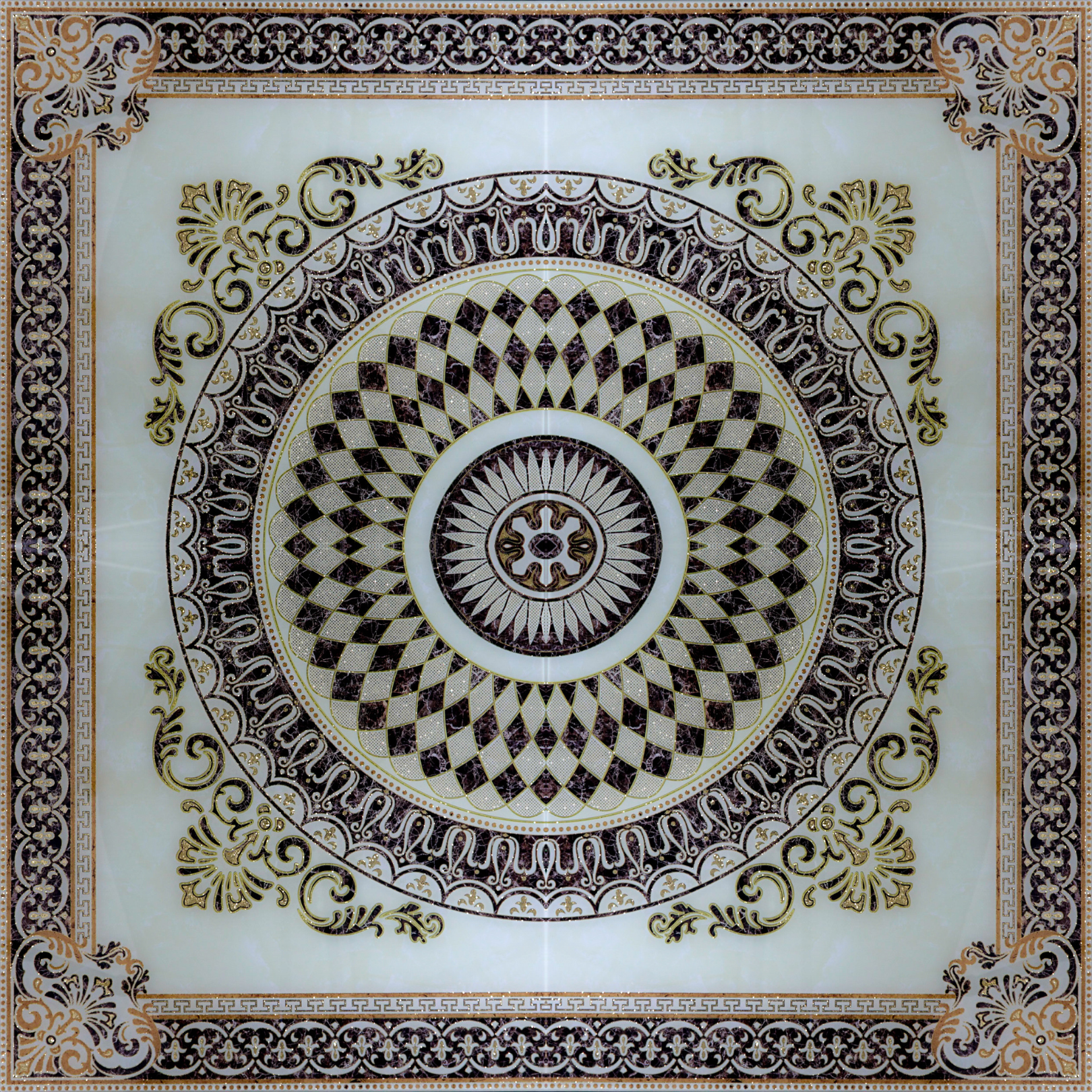 Superstar Gold Decor 120cm x 120cm Wall & Floor Tile (4 Tile Set)