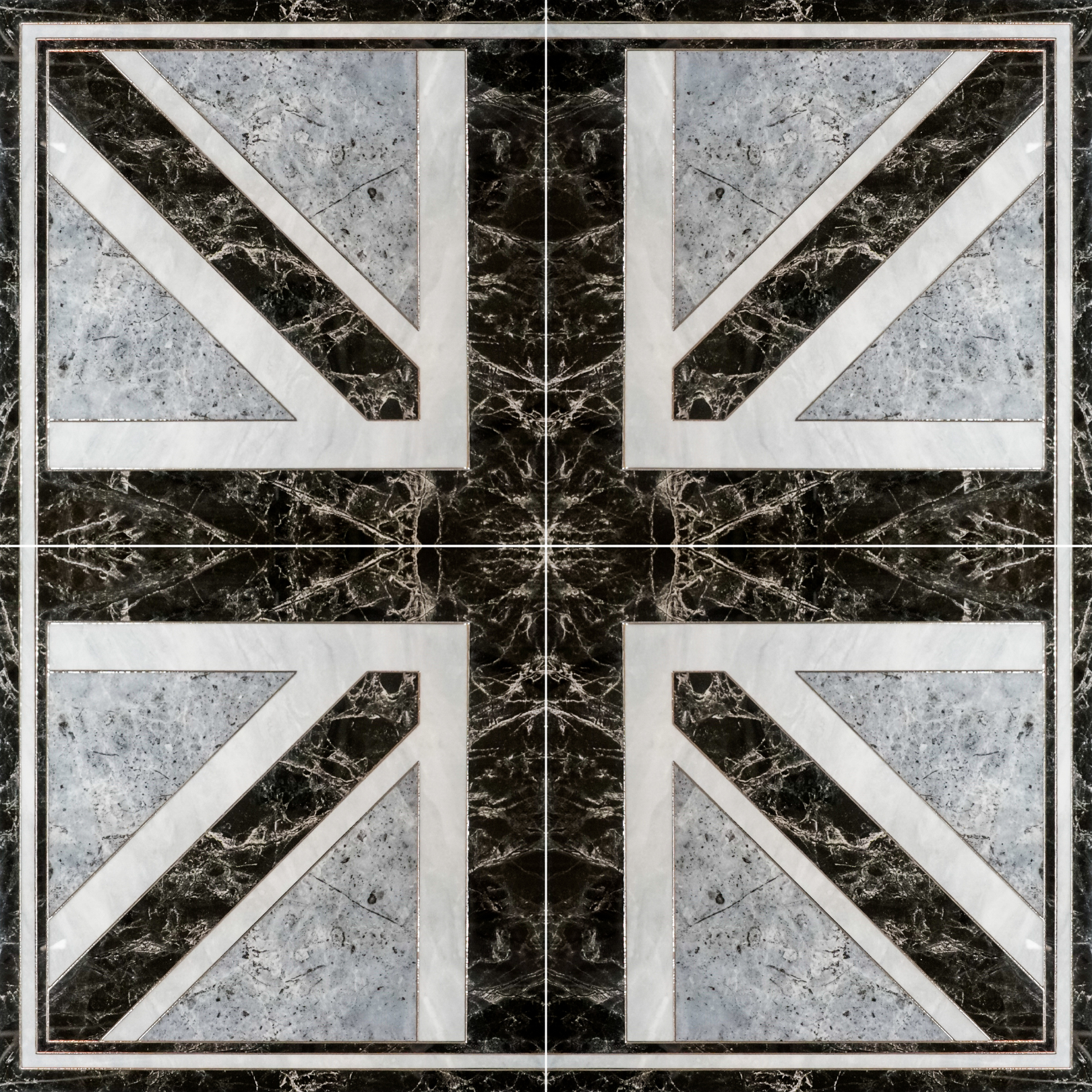 Union Jack Decor 120cm x 120cm Wall & Floor Tile (4 Tile Set)