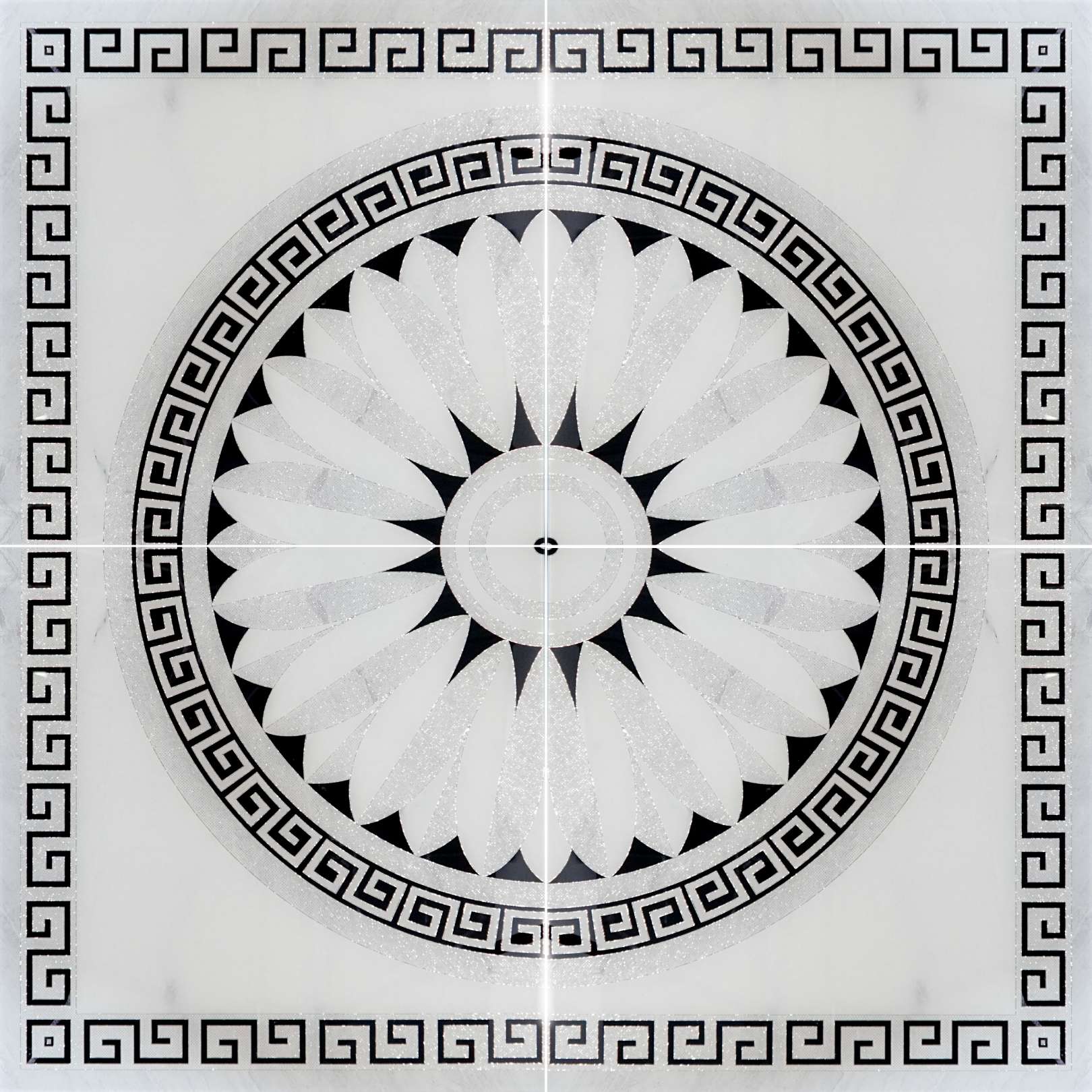 Superstar Silver Decor 120cm x 120cm Wall & Floor Tile (4 Tile Set)