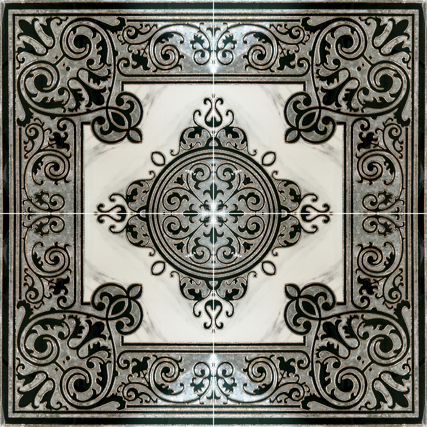 Medallion Decor 120cm x 120cm Wall & Floor Tile (4 Tile Set)