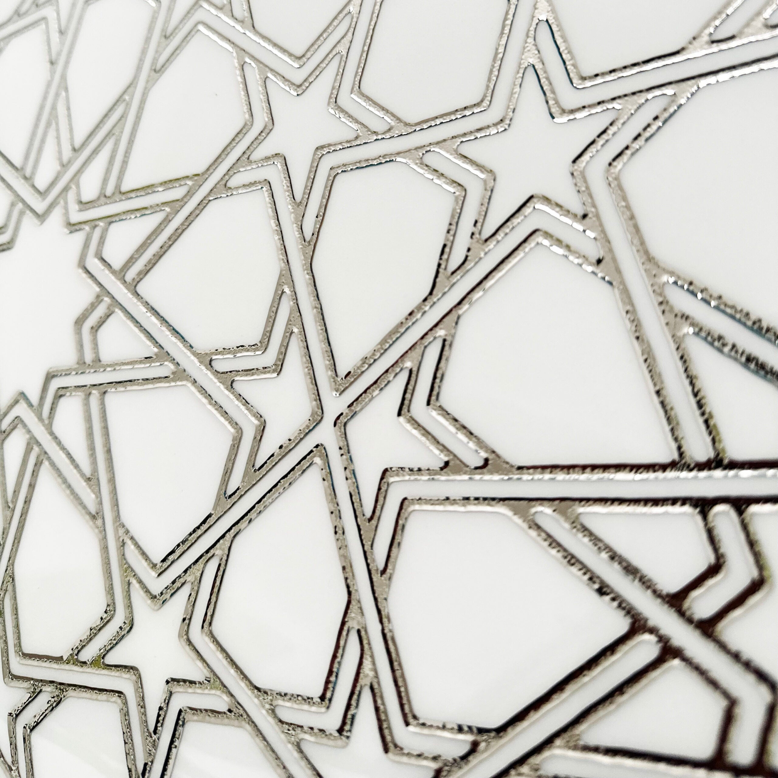 Doha White Decor 60cm x 60cm Wall & Floor Tile