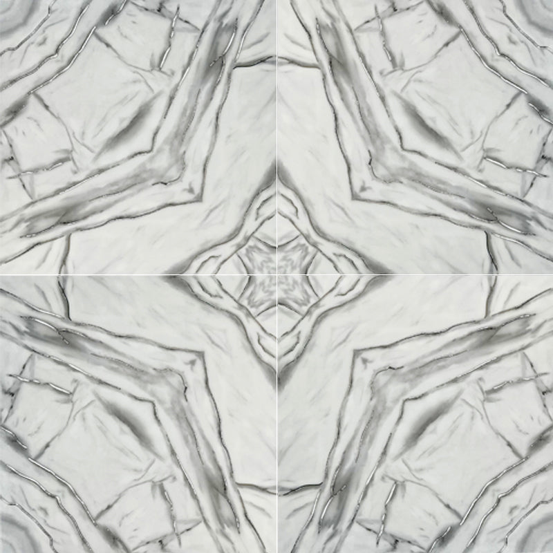 Elite White Decor 60cm x 60cm Wall & Floor Tile