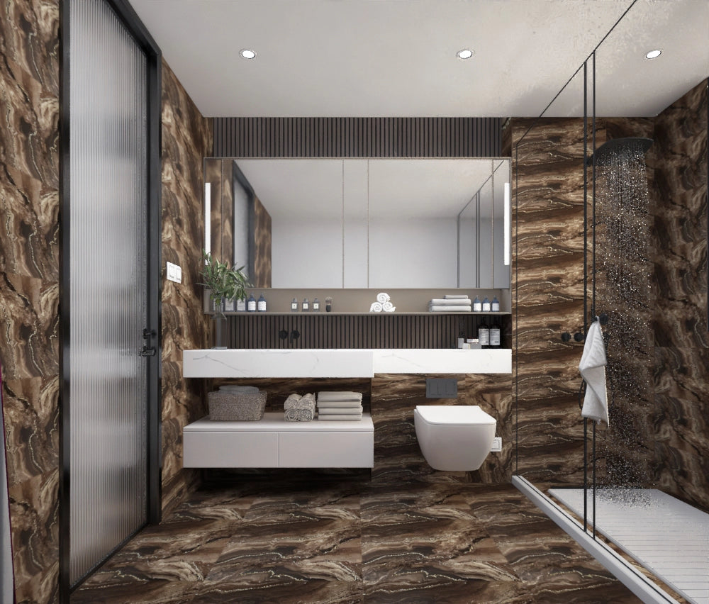 Prestige Crystal Brown/Gold 30cmx60cm Wall & Floor Tile