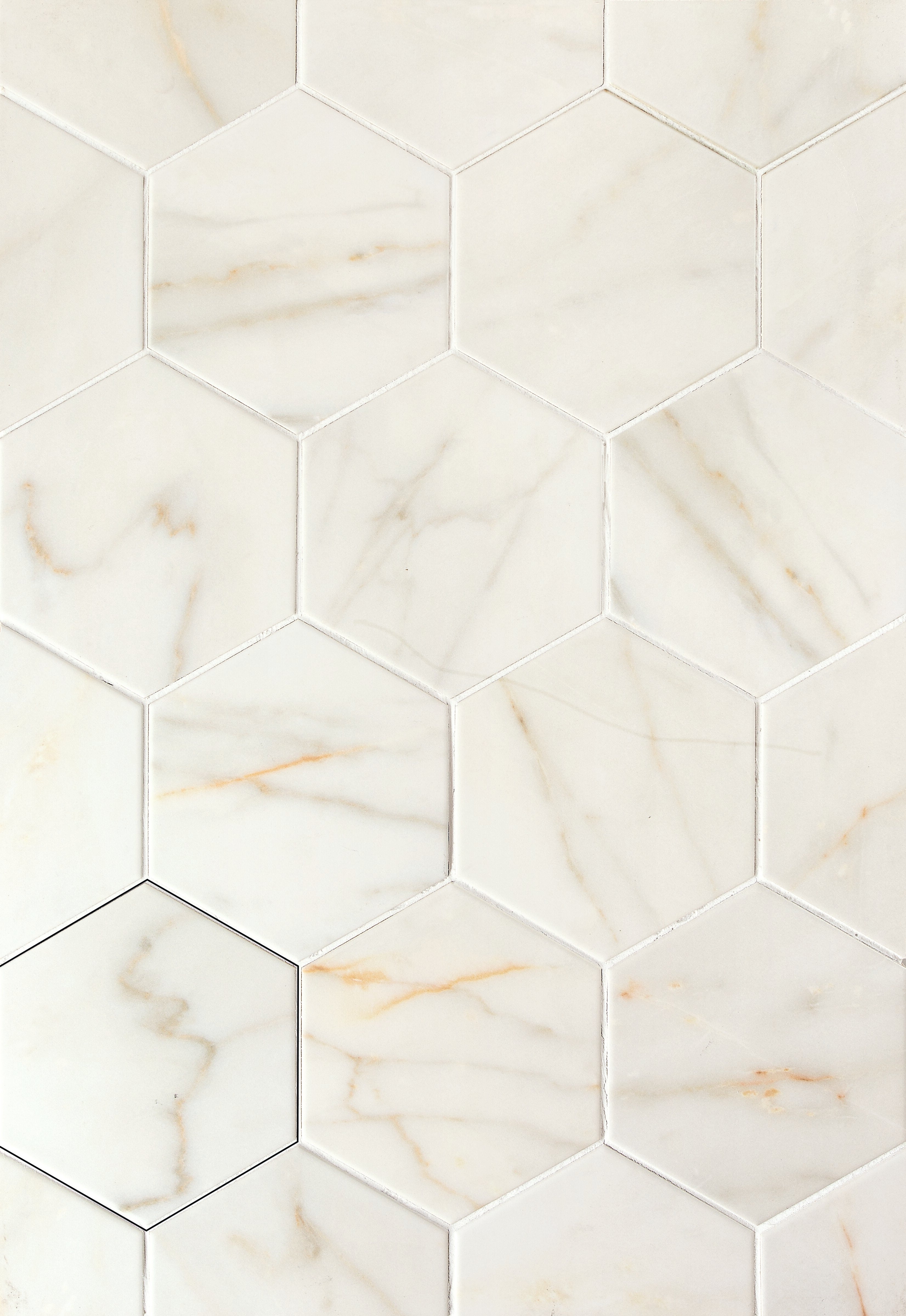 CALACATTA SLOW HEXAGON, 13,9X16, White