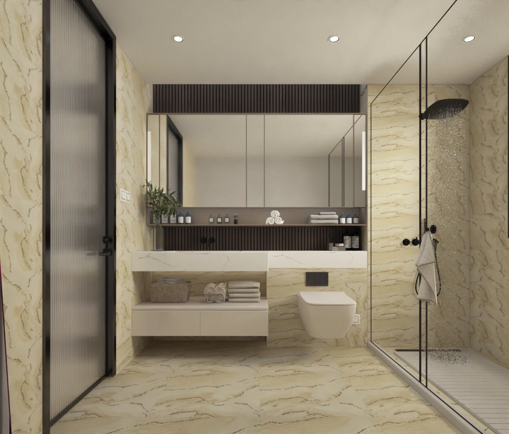 Prestige Crystal Cream/Gold 30cmx60cm Wall & Floor Tile