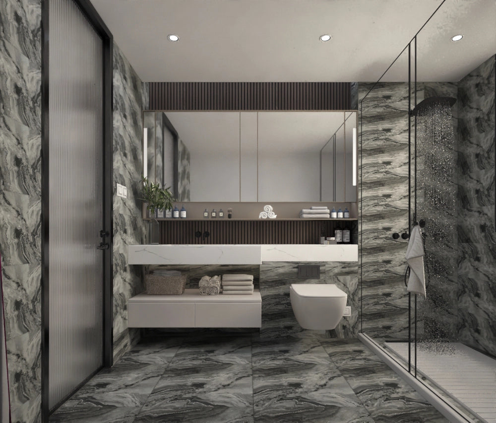 Prestige Crystal Dark Grey/Silver 30cmx60cm Wall & Floor Tile