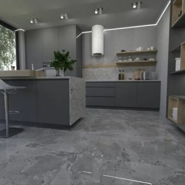 Geo Marble Grey 60cm x 60cm Wall & Floor Tile