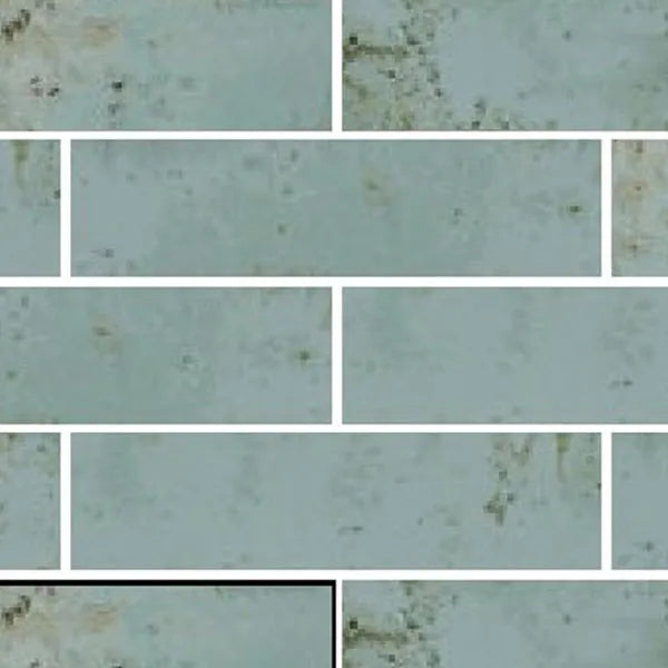 Grunge Aqua Brick 7.5cm x 30cm Wall Tile