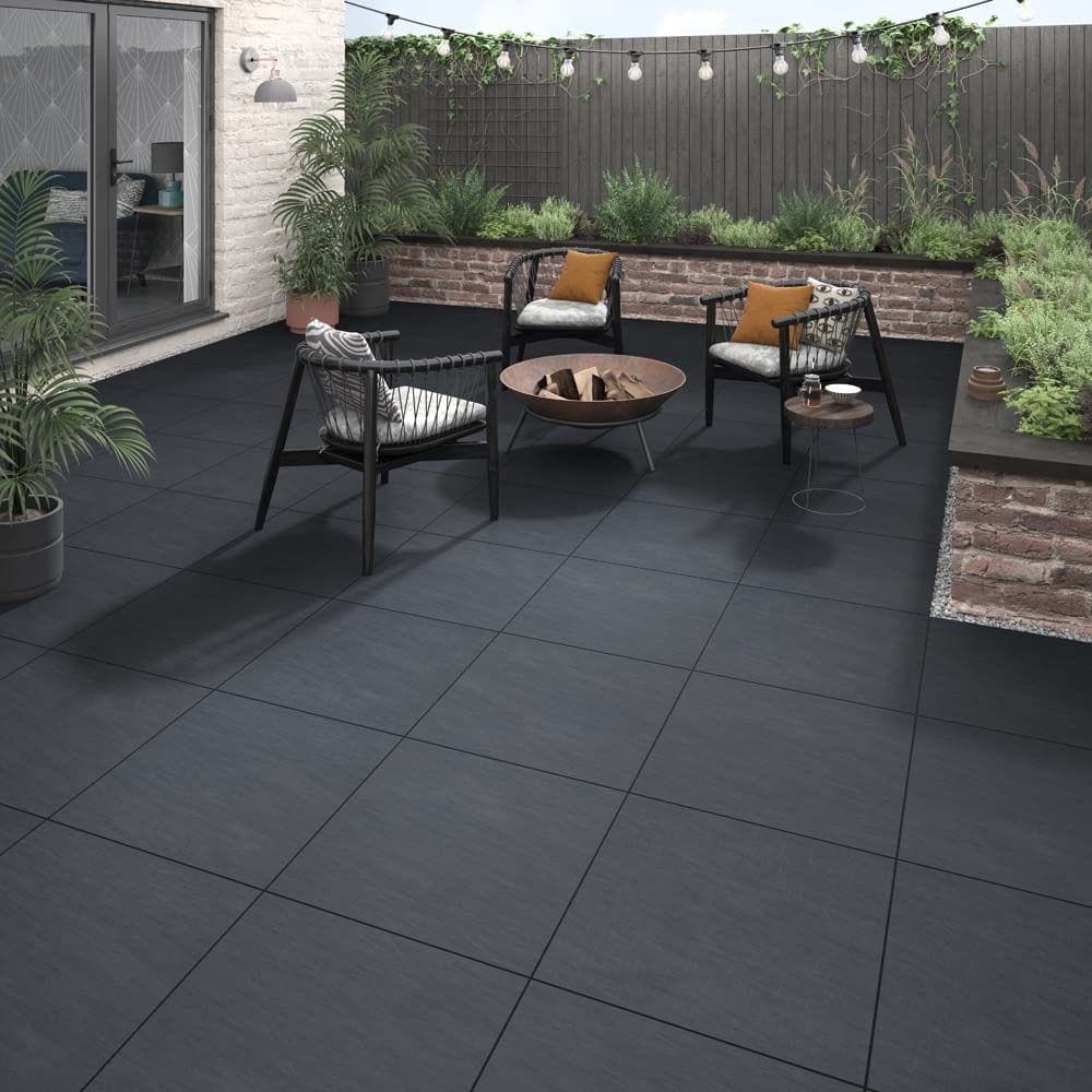 Sherborne Graphite Porcelain Tile 60x60 20mm Outdoor Floor Tile