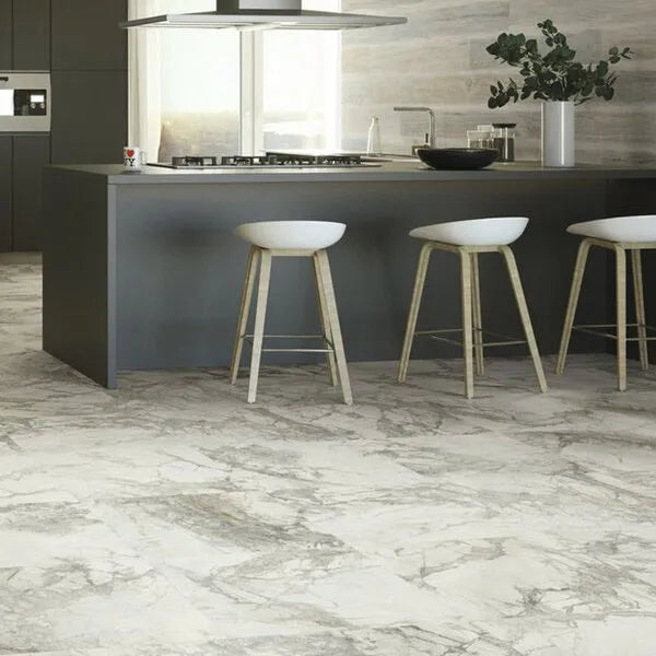 Invisible Marble Gold Matt Porcelain 60cm x 60cm Floor Tile
