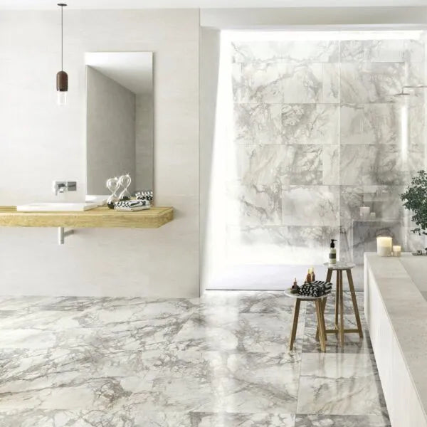 Invisible Marble Gold Polished Porcelain 30cm x 60cm Wall & Floor Tile