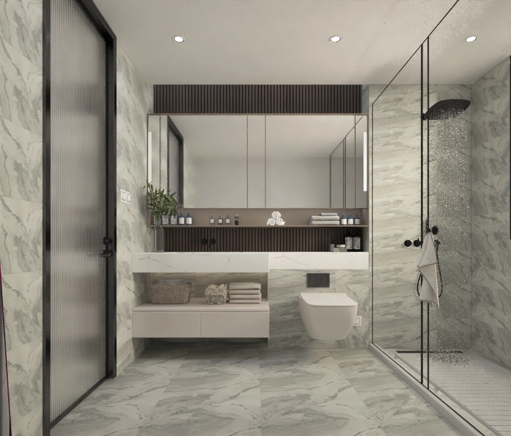 Prestige Crystal Light Grey/Silver 30cmx60cm Wall & Floor Tile