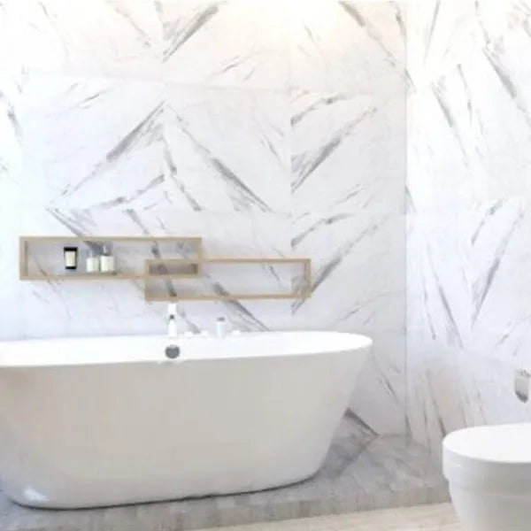 Paris Carrara White 60cm x 60cm Wall & Floor Tile