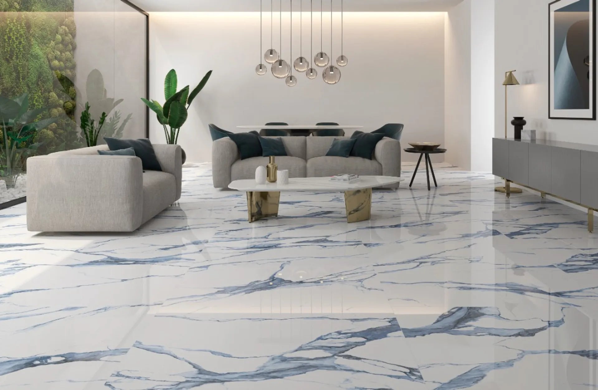 Pris Calacutta Blue 60cm x 60cm Wall & Floor Tile