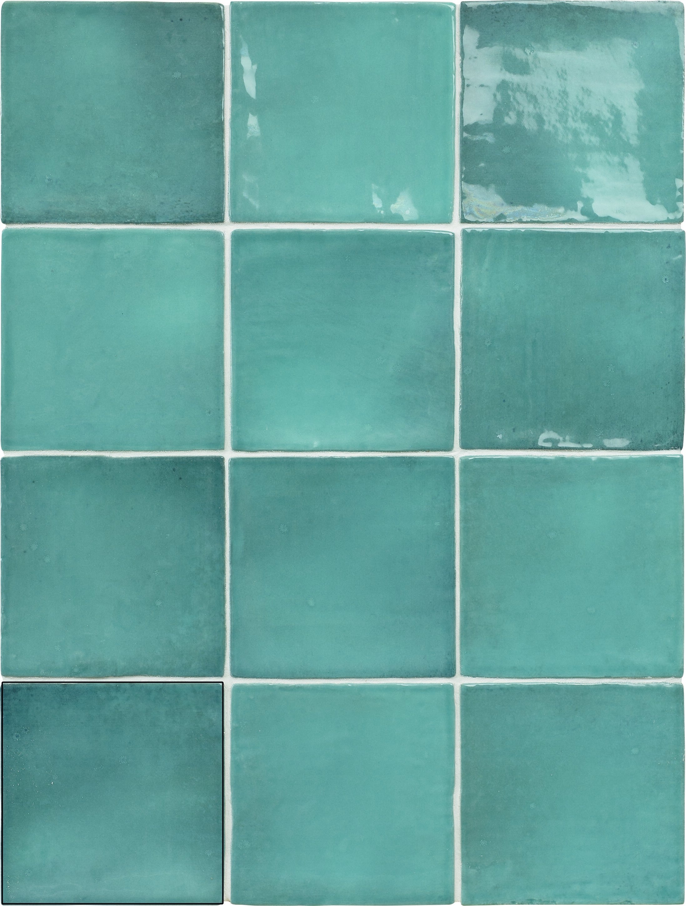 SEVILLE, 10x10, Green, Honey, Snow, Turquoise