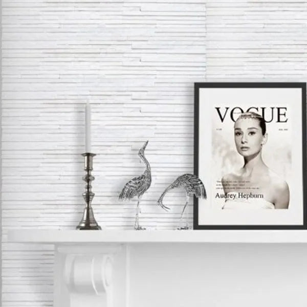 Split Face Snow White Waterfall 15cm x 60cm Wall Tile