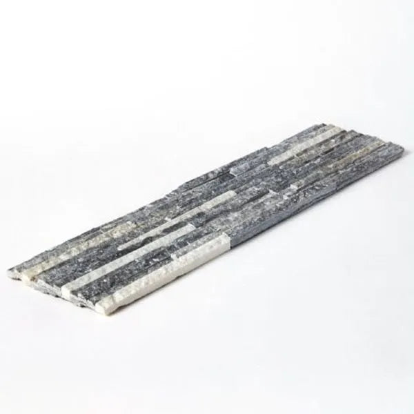 Split Face White Grey Waterfall 15cm x 60cm Wall Tile