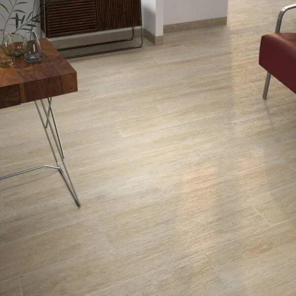Drake Teak Wood Effect 20cm x 114cm Wall & Floor Tile