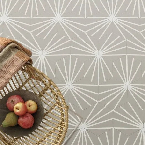 Hex Blaze Grey 14cm x 16.3cm Wall & Floor Tile