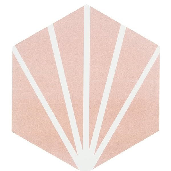 Hex Blaze Pink 14cm x 16.3cm Wall & Floor Tile