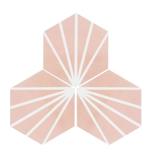 Hex Blaze Pink 14cm x 16.3cm Wall & Floor Tile