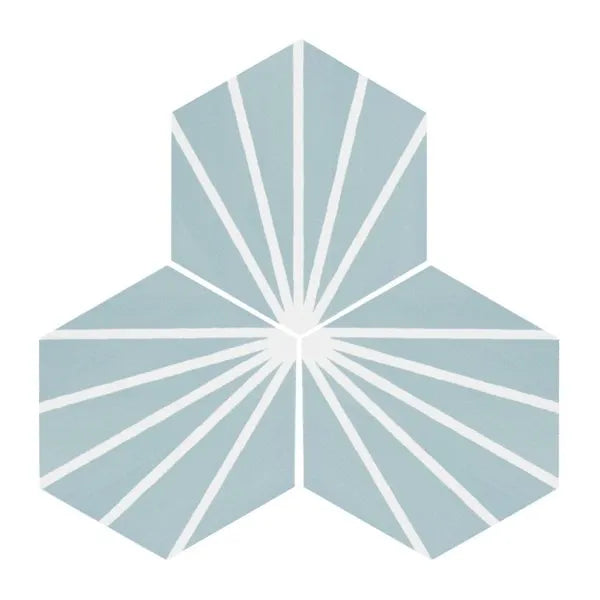 Hex Blaze Blue 14cm x 16.3cm Wall & Floor Tile