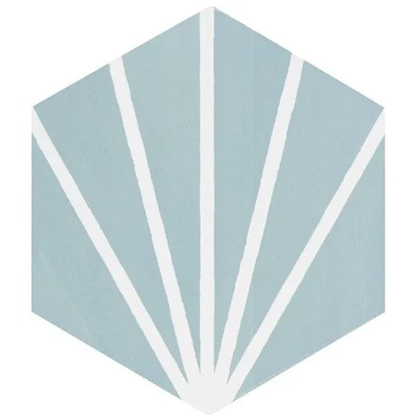 Hex Blaze Blue 14cm x 16.3cm Wall & Floor Tile