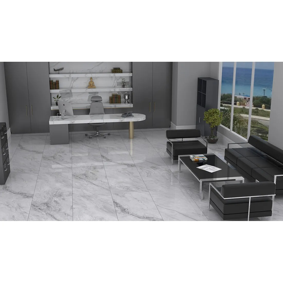 Jarkata Grey Polished 60cm X 120cm Wall & Floor Tile
