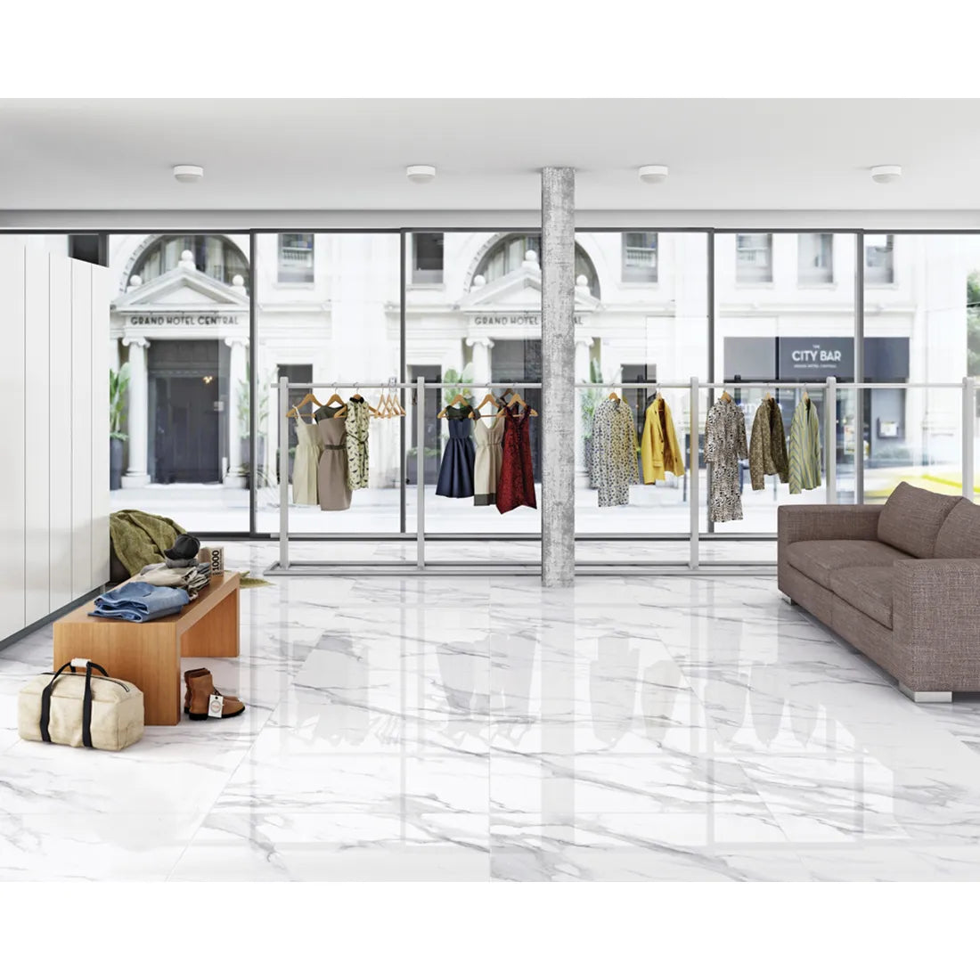 Saturo Mercury White Polished 60cm X 120cm Wall & Floor Tile