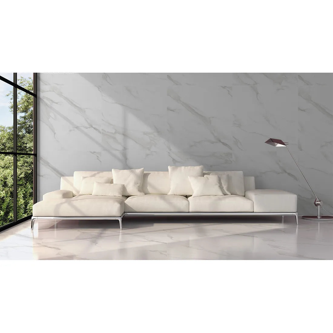 Saturo Mercury White Polished 60cm X 120cm Wall & Floor Tile